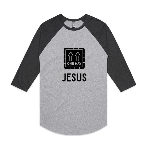 One Way Jesus - Mens Baseball Sleeve T-Shirt Thumbnail